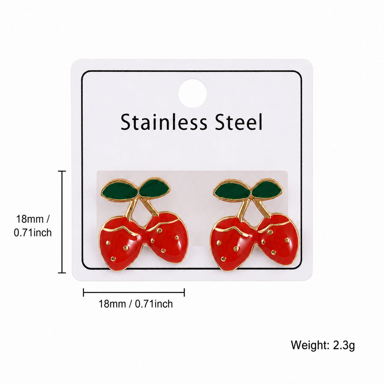 Wholesale 304 Stainless Steel Enamel Strawberry Earrings Fashion Fruit Jewelry Accessory for Party Gift