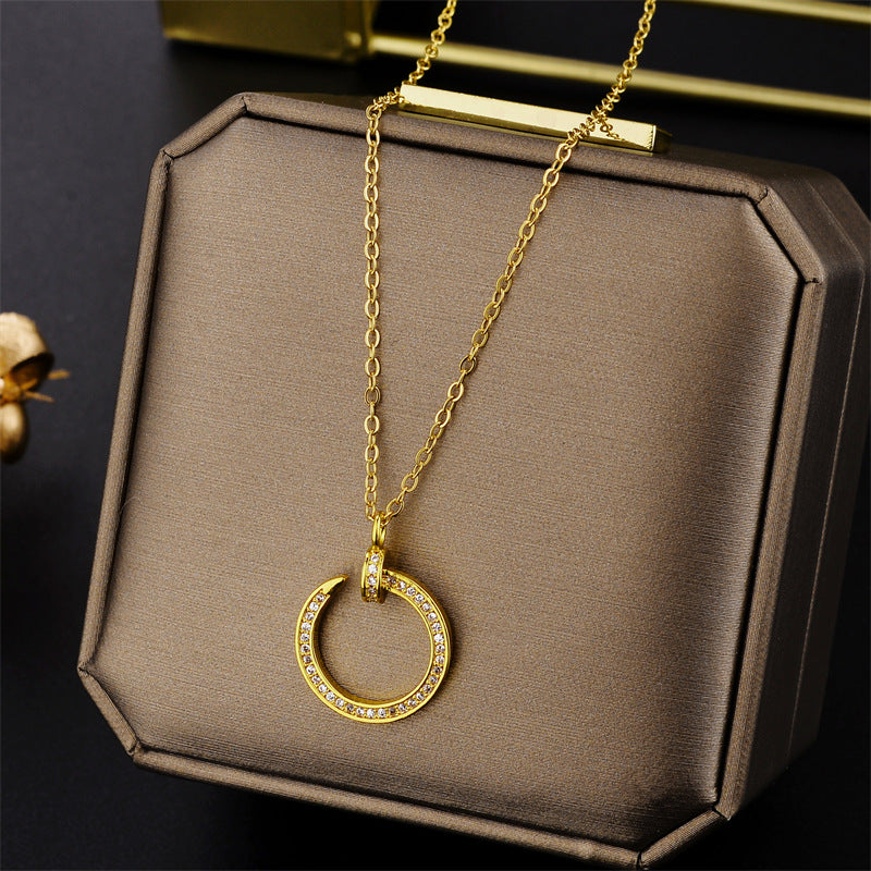 Wholesale 18K Rose Gold Inlaid Diamond Necklaces ACC-NE-NaBao003