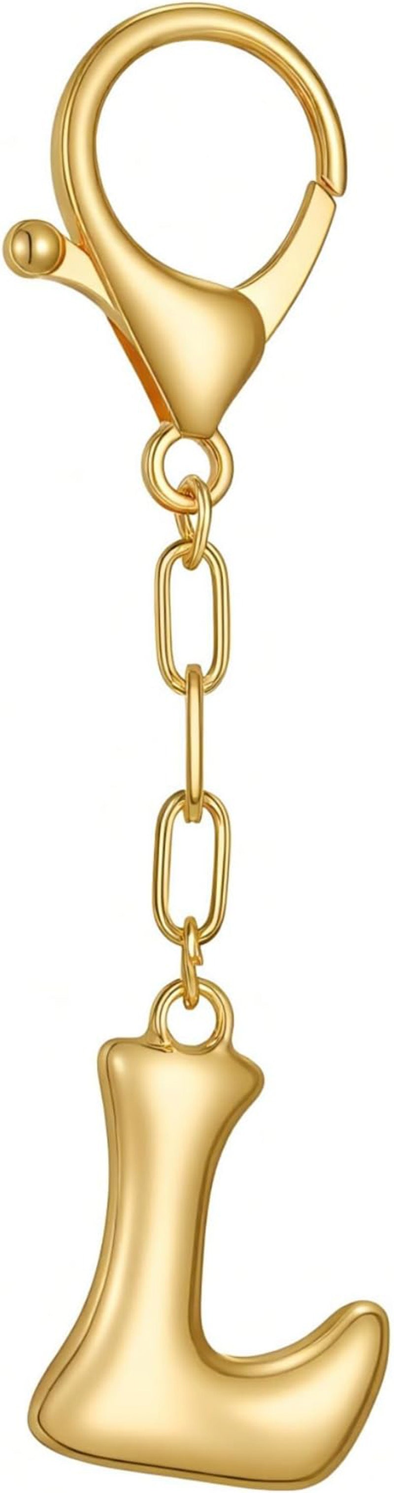 Wholesale 26 Gold Alphabet Letter Keychains Set Stylish Bag Charm Decorative Metal Key Rings For DIY Craft Gift And Boutique Resale