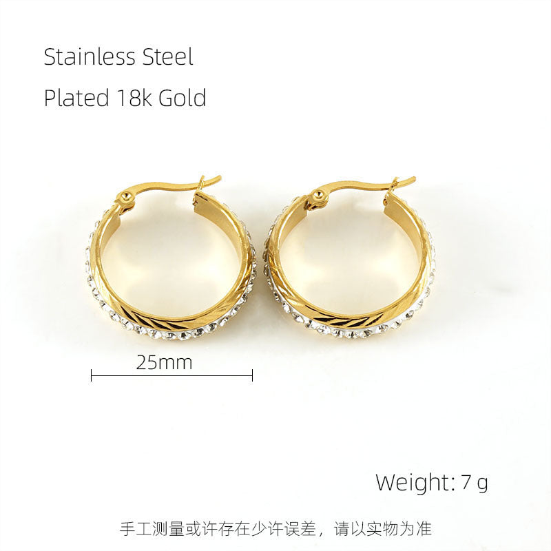 Wholesale Light Luxury Stainless Steel Diamond Earrings ACC-ES-ZhongXin013