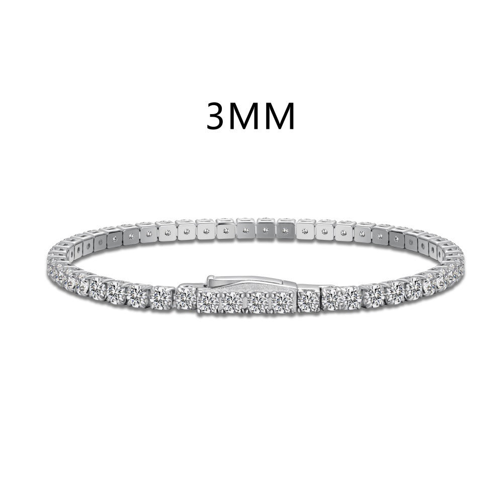 Wholesale 925 Sterling Silver Tennis Bracelet For Women Platinum Color Single Row Stone Clasp Everyday Jewelry Accessory