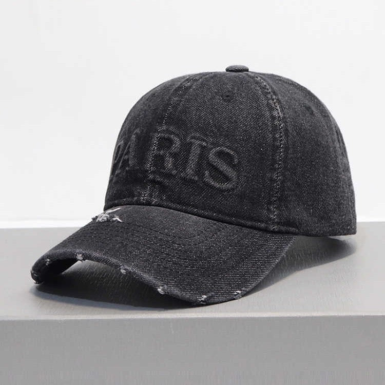 Wholesale Letter retro distressed denim baseball cap hat