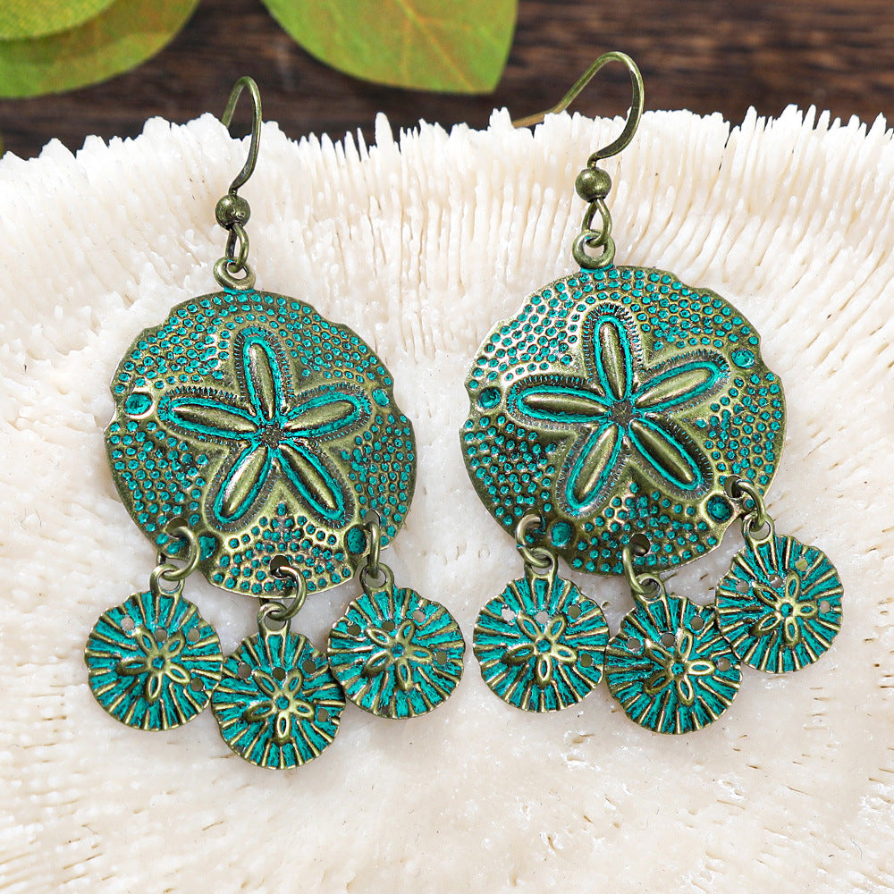 Wholesale Bohemian Tree of Life Tassel Earrings Green Fashion Jewelry Accessory Gift