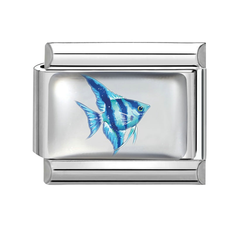 Wholesale 9mm Italian Charm Starter Bracelets DIY Marine Series Stainless Steel Composable Bracelet