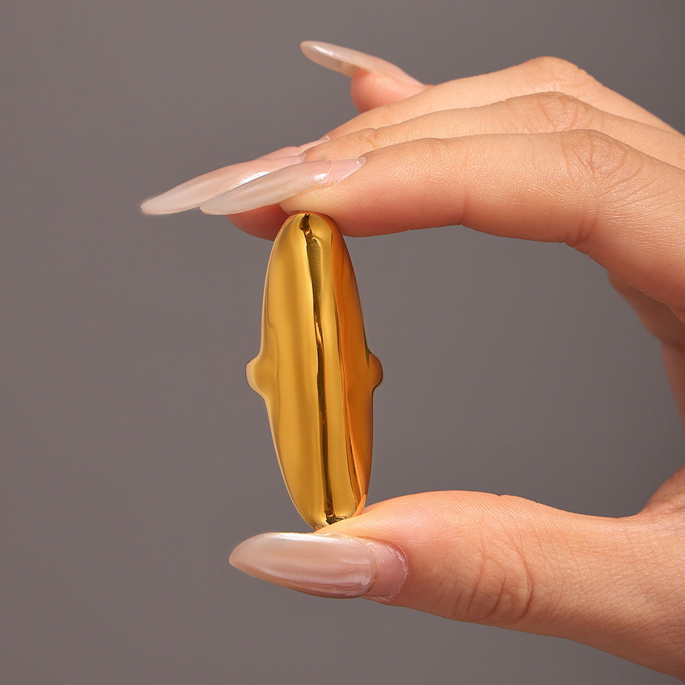 Wholesale Stainless Steel  Irregular Long Texture Fine Polished Open Ring