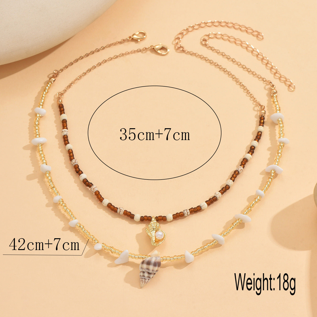 Wholesale Bohemian style seed bead and pebble bead necklace
