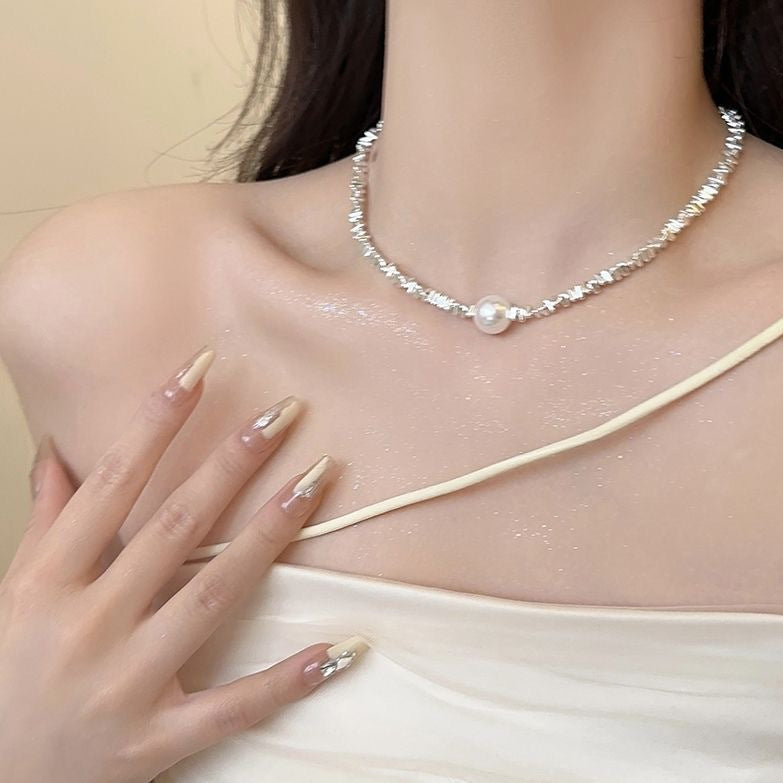 Wholesale Light Luxury Water Drops Zircon Tassel Necklace