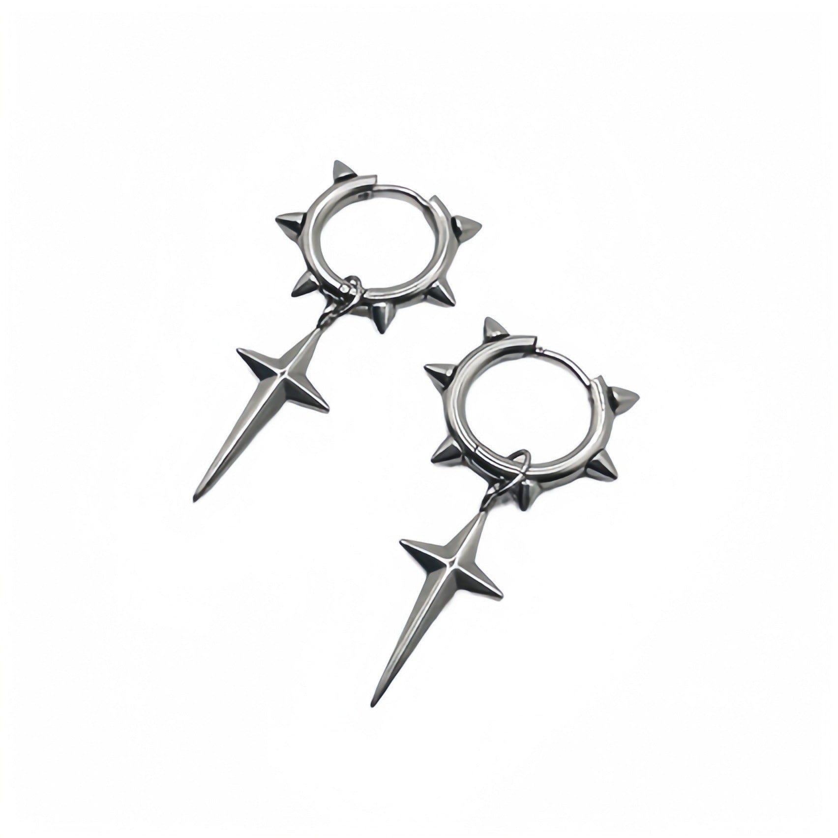 Wholesale  cross star earrings all-body stainless steel ear clip