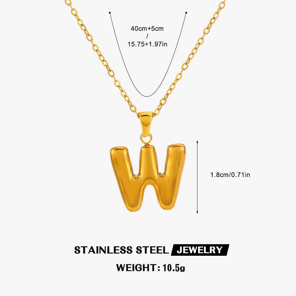 Wholesale stainless steel 26 letter necklace