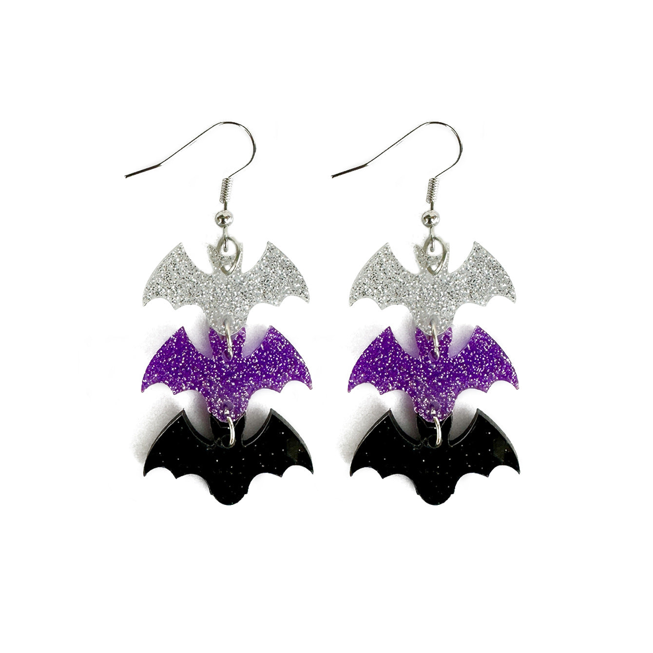 Wholesale Halloween dark wind bat acrylic earrings