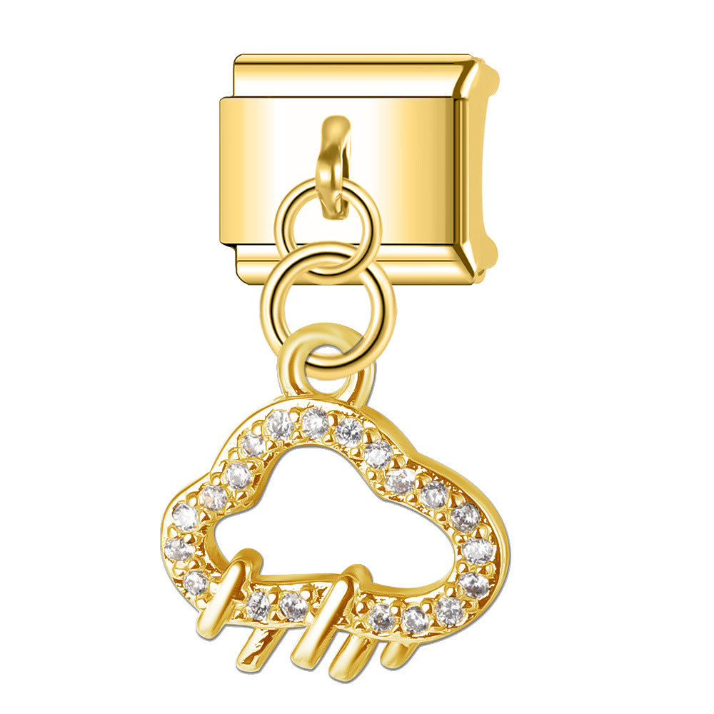 Wholesale Italian Charm Bracelet 9mm DIY Splicing Pendant Stainless Steel Composable Bracelet