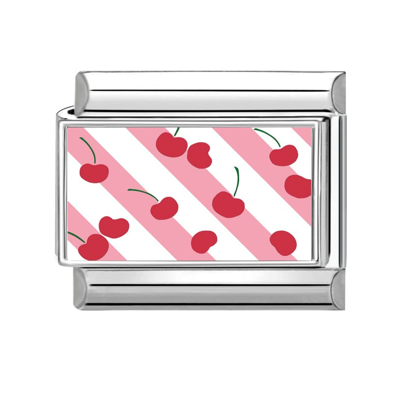 Wholesale Pink DIY Italian Stainless Steel Modular Bracelet Boutique Jewelry Accessory