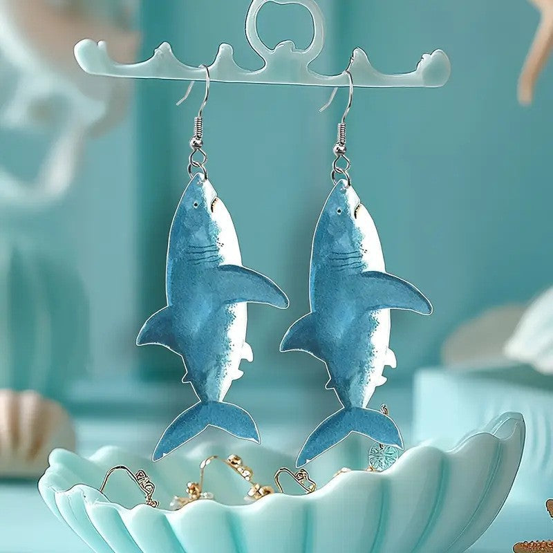 Wholesale Marine Life Shark Acrylic Earrings