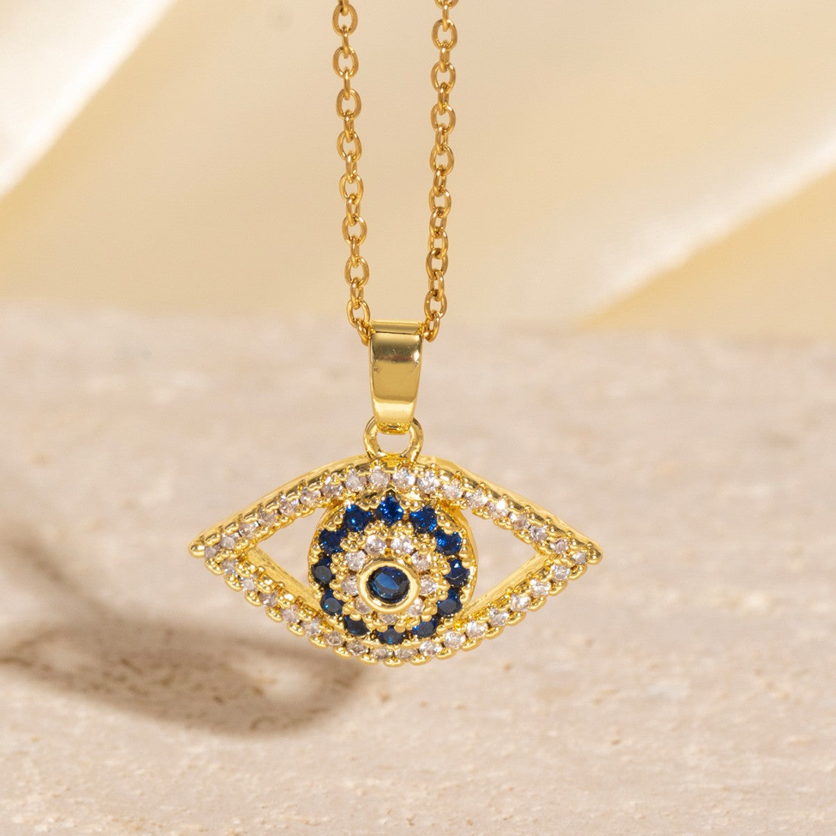 Wholesale Evil Eye Geometric Pendant Necklace,  Unisex Fashion Accessory,  Gift for Casual or Party Wear