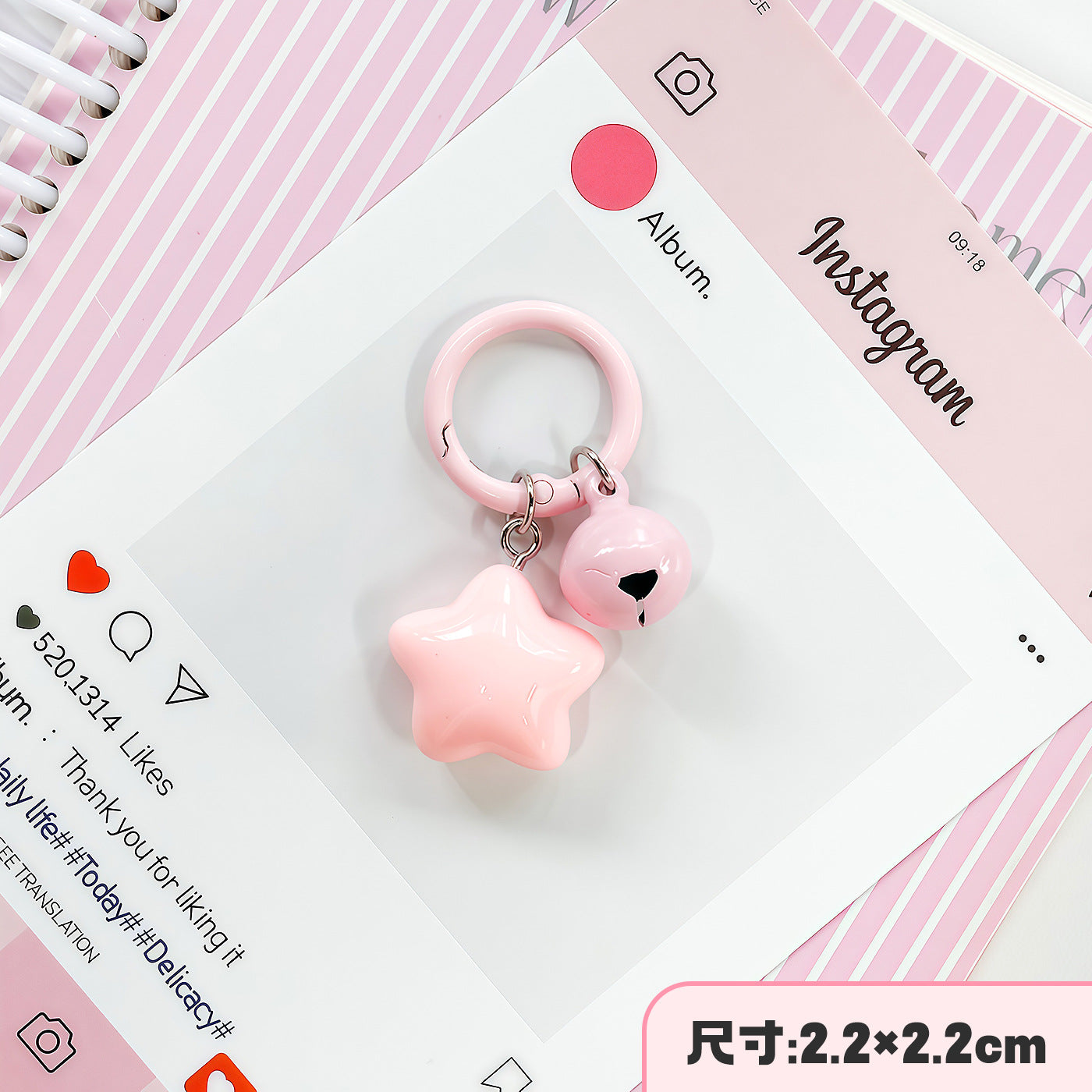 Wholesale Cute Chubby Star Bell Keychain Pendant Colorful Plastic Resin Bag Charm