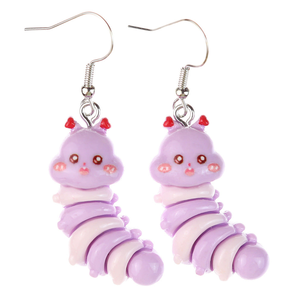 Wholesale  Cute  Animal Caterpillar Earrings