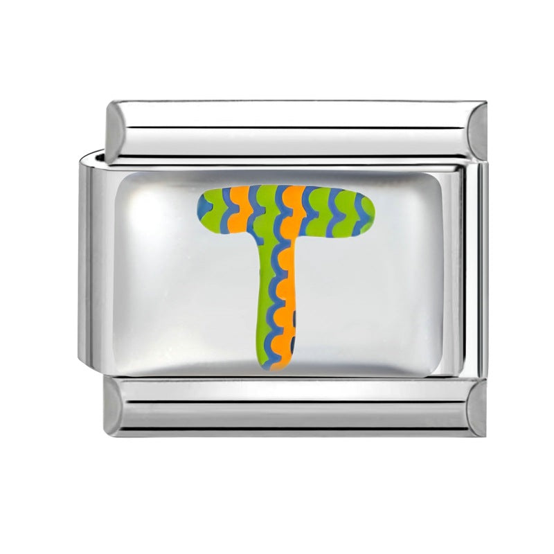 Wholesale 9mm Italian Charm Starter Bracelets DIY Letter Series Stainless Steel Composable Bracelet