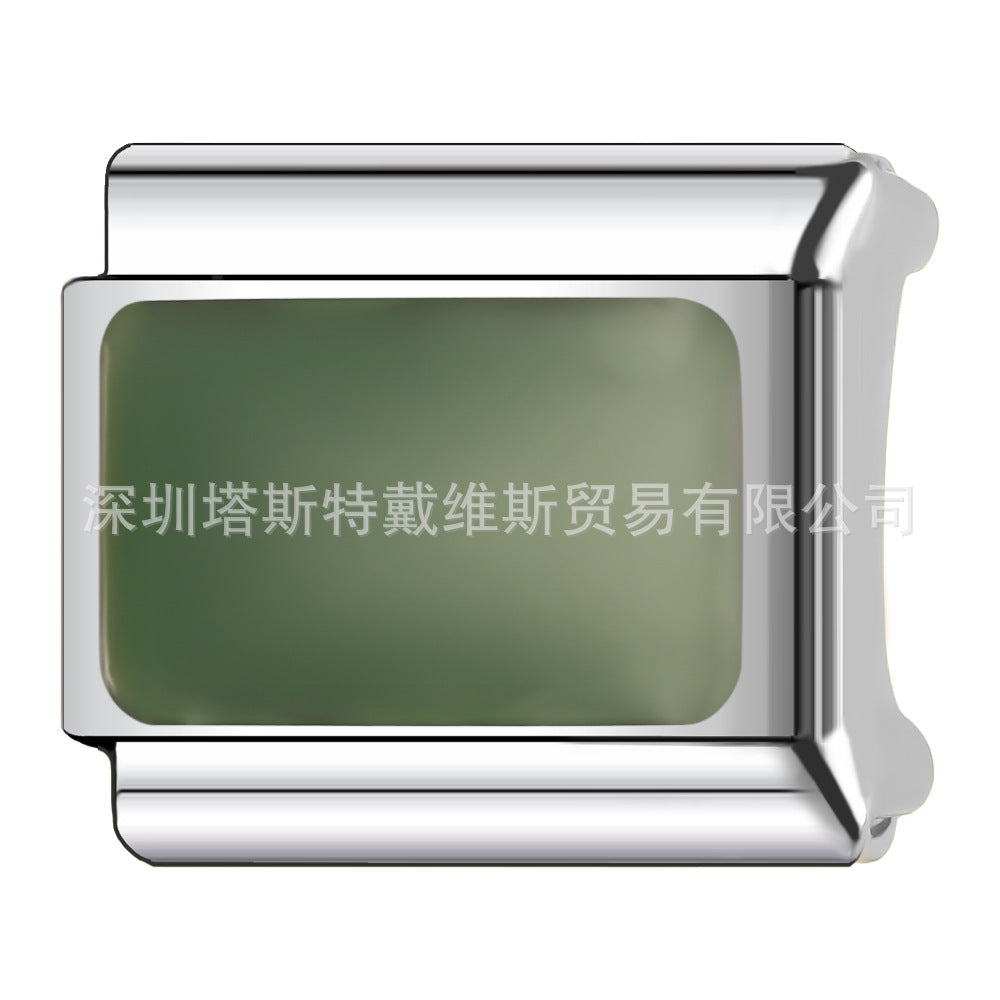Wholesale 9mm Italian Charm Starter Bracelets DIY square Single Section Creative Stainless Steel Composable Bracelet