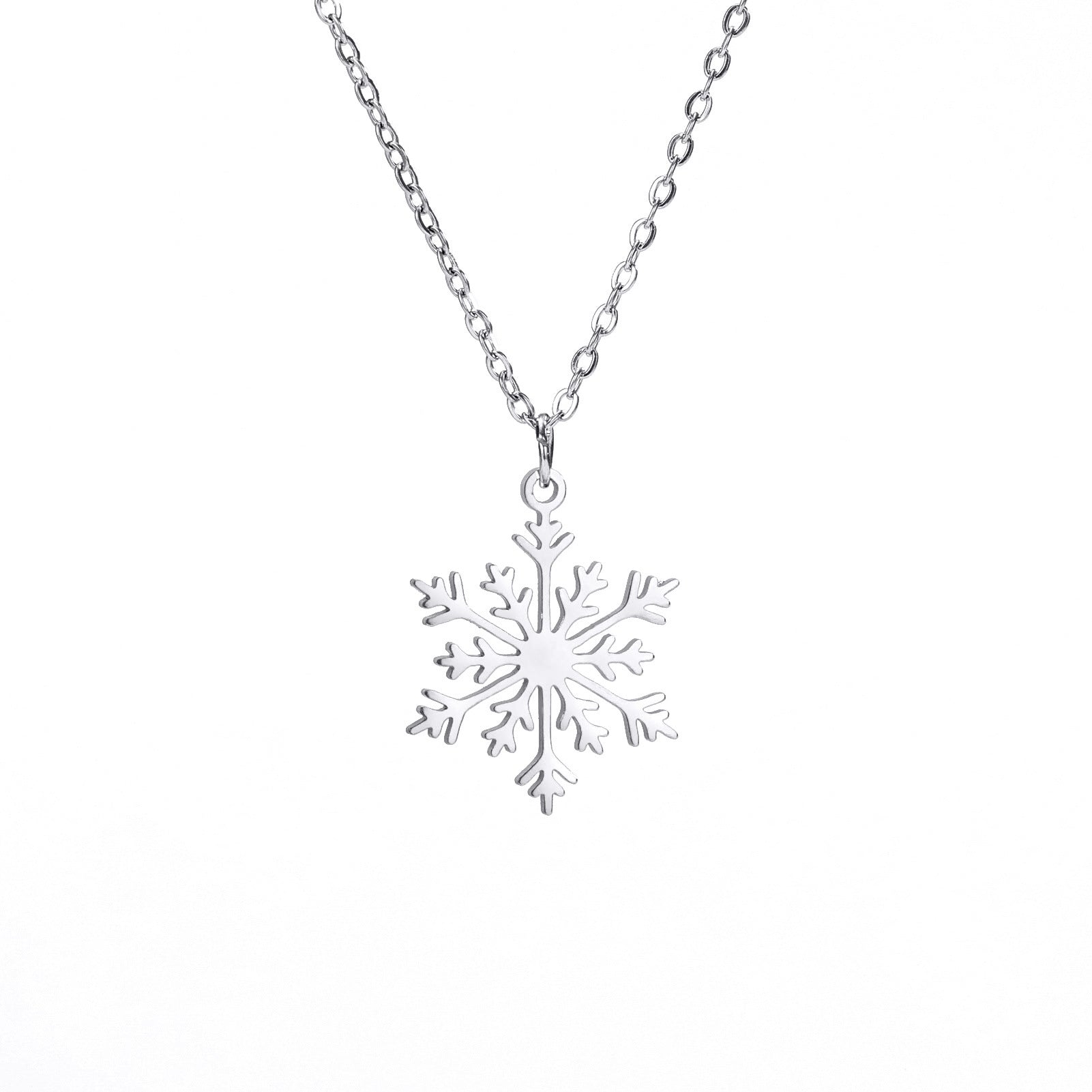 Wholesale Christmas Party Snowflake Necklace