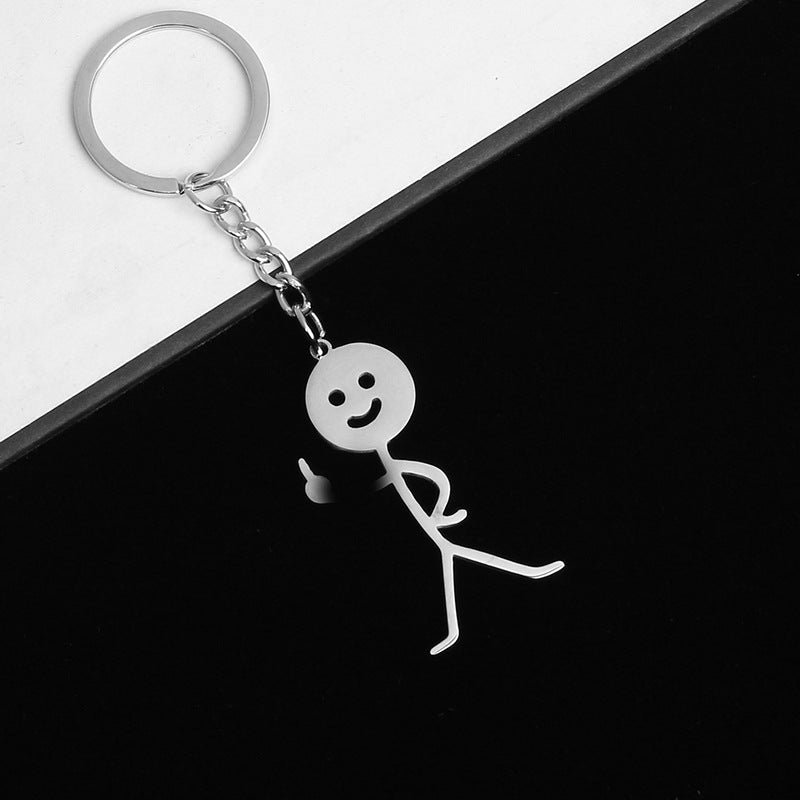 Wholesale Titanium Steel Graffiti Stickman Keychains ACC-KC-HongAo005