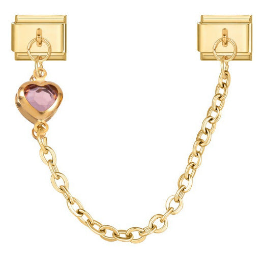 Wholesale Italian Charm Bracelet 9mm DIY heart-shaped  Creative Stainless Steel Composable Bracelet