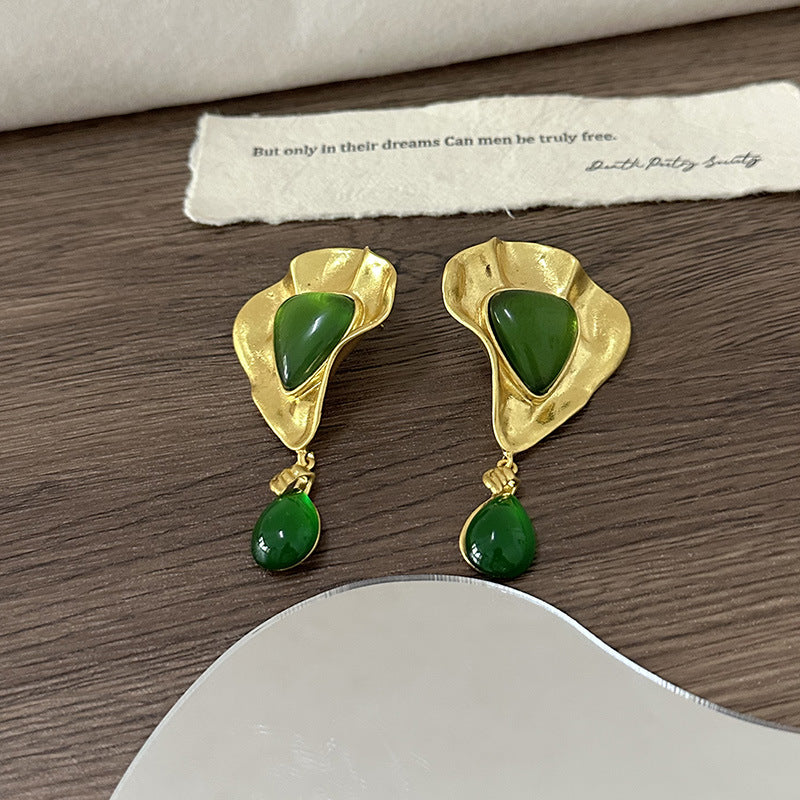 Wholesale  Geometric Shape Gem Pendant Earrings
