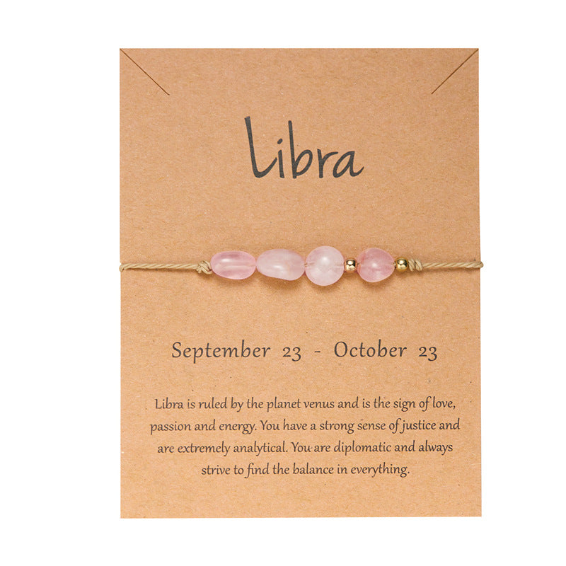 Wholesale Zodiac Natural Stone Handwoven Bracelet Women S Gift Jewelry Accessory