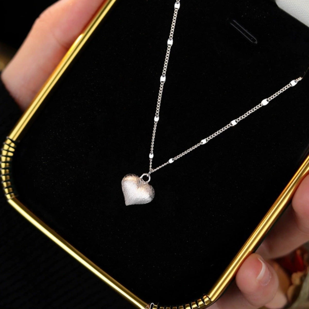 Wholesale Heart Shaped Water Wave Necklace