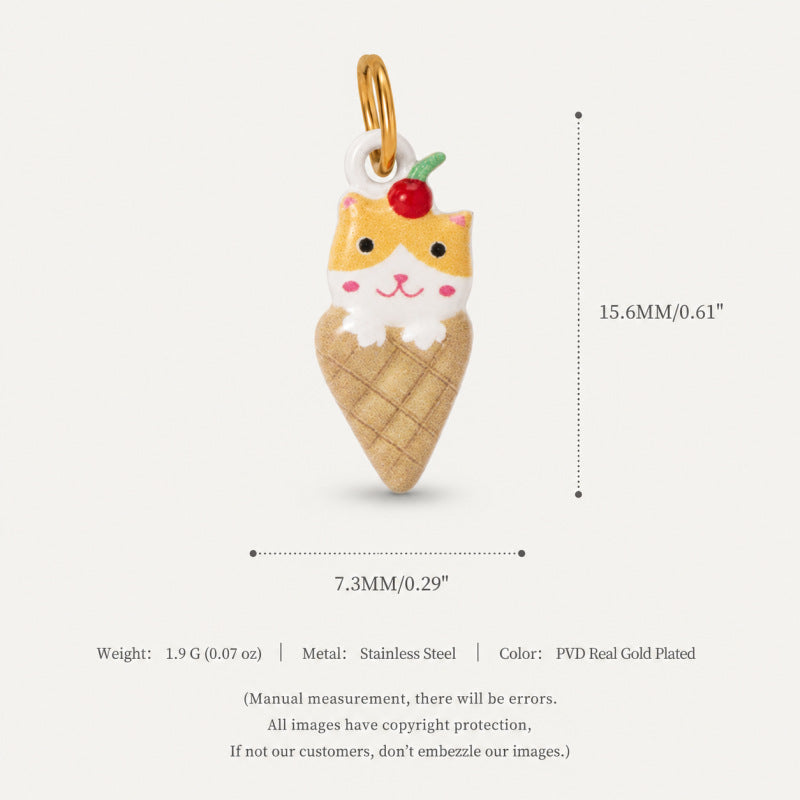 Wholesale Cute Cat Pendant Stainless Steel 18K Gold Plated DIY Jewelry Making Fashion Accessory Boutique Resale