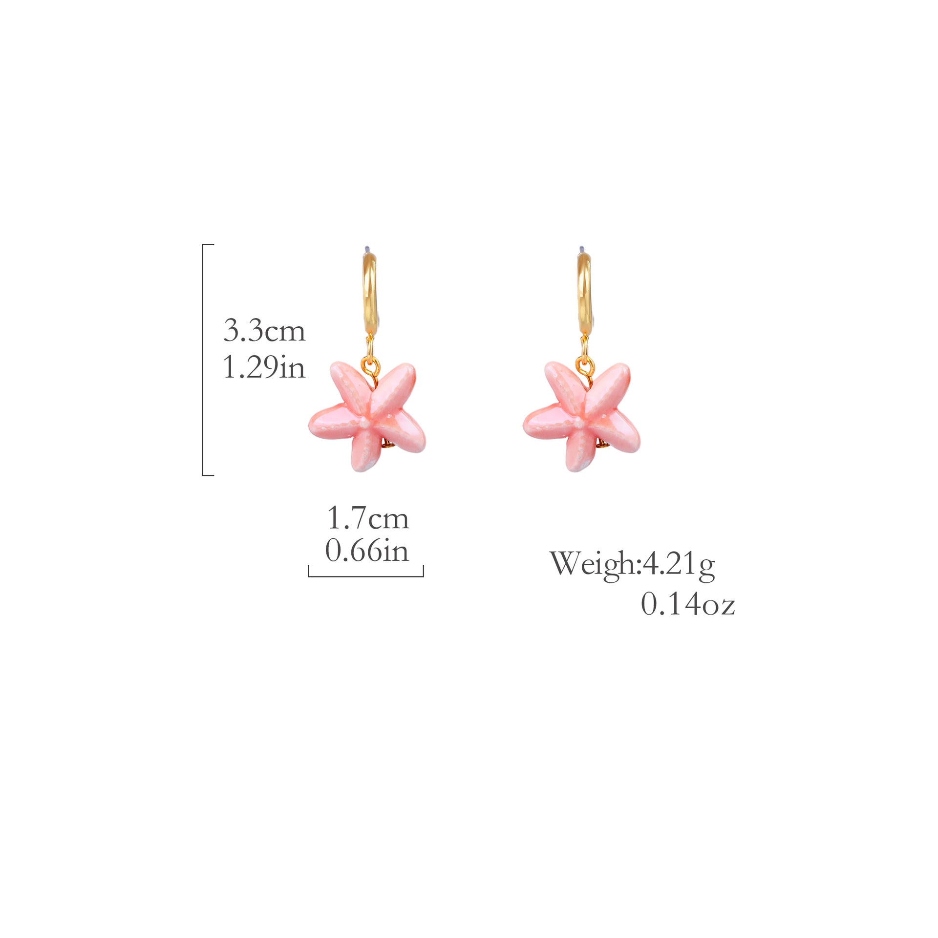 Wholesale  cute  starfish ceramic earrings