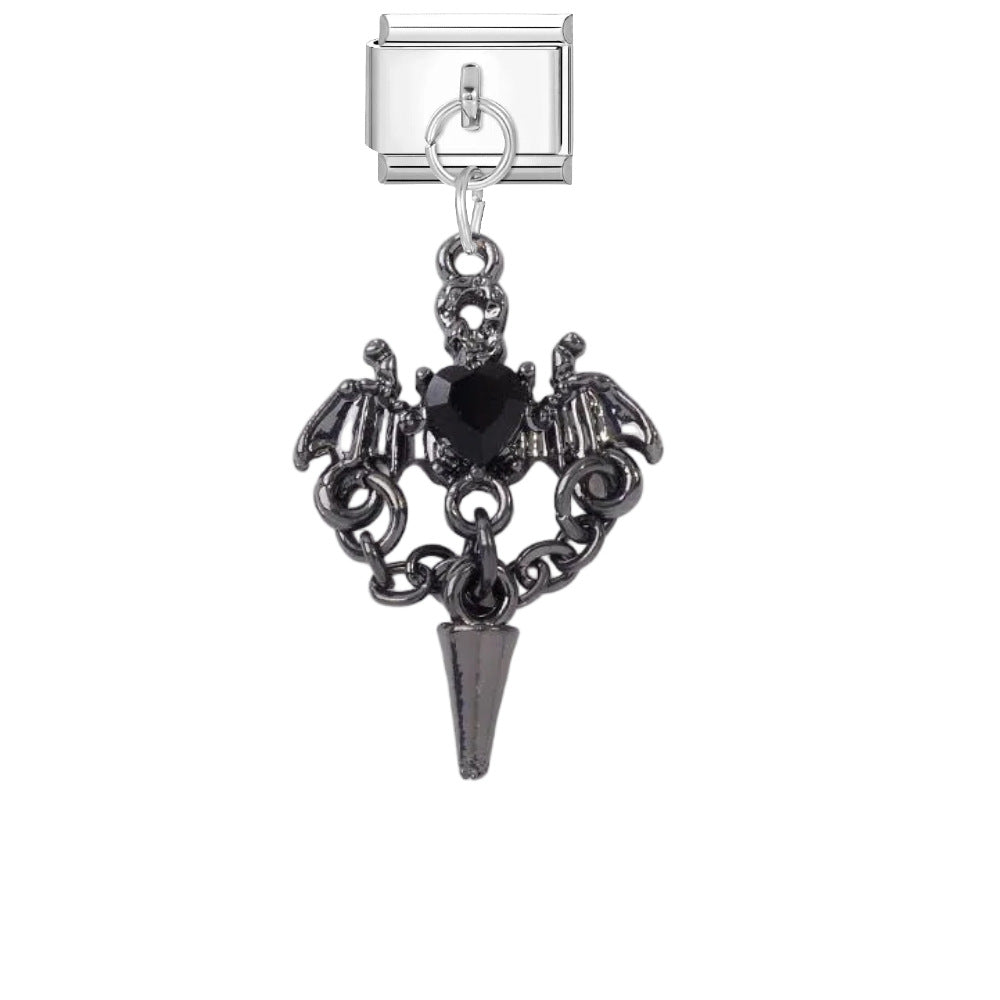 Wholesale Dark Punk DIY Bracelet Strap - Titanium Steel Black Cross Enamel,  Jewelry Accessory for Resale