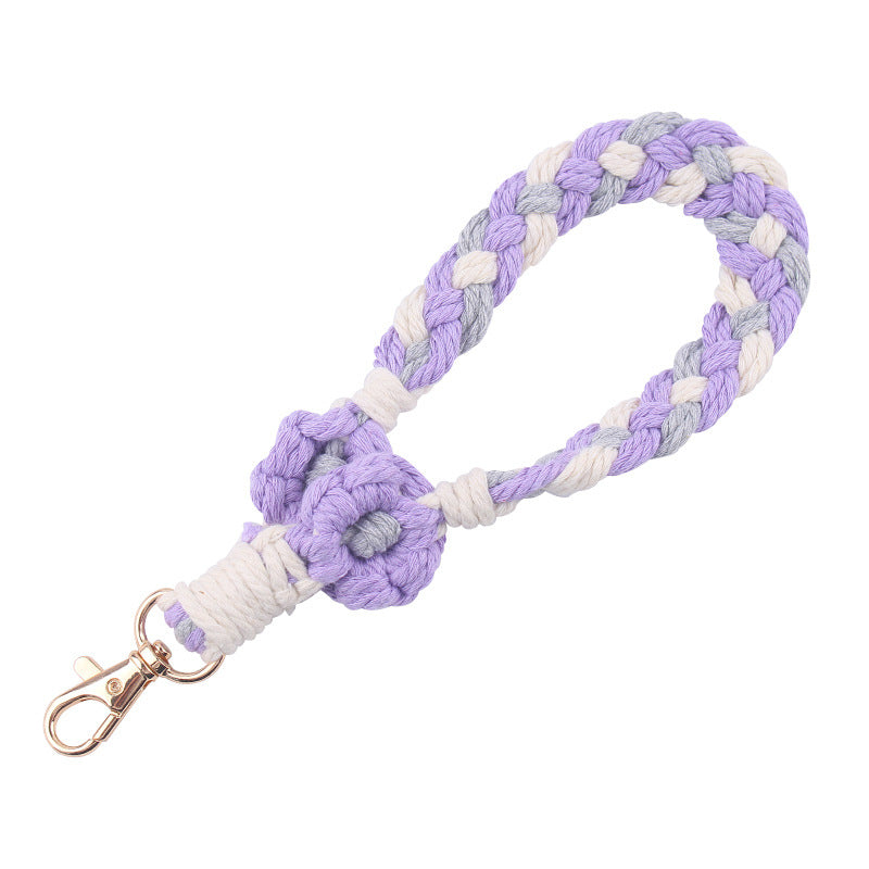Wholesale Creative DIY cotton key lanyard pendant lanyard  keychains