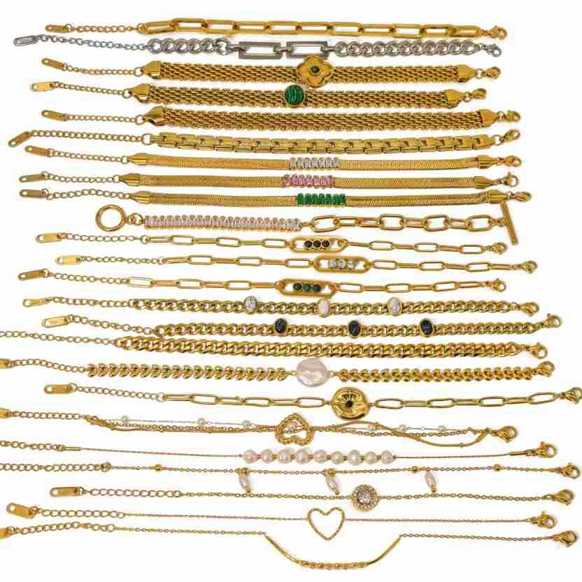 Wholesale Vintage Titanium Steel Bracelets Cuban Bracelet 18K Electroplating Light Luxury Bracelet ACC-BT-Mingl001