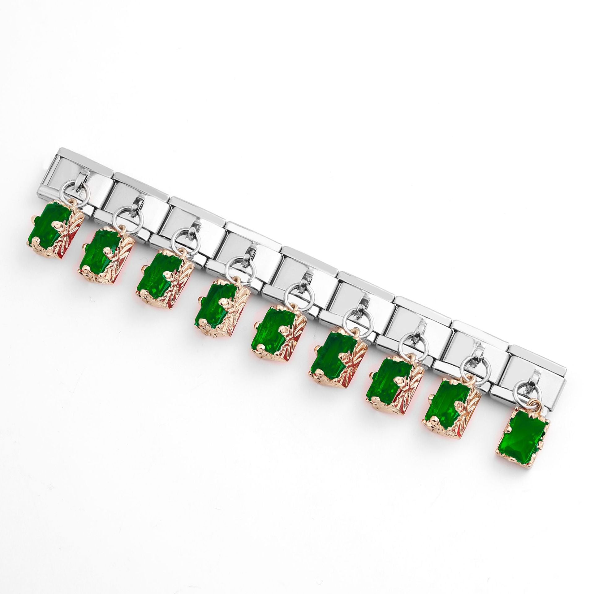 Wholesale Italian Charm Bracelet 9mm DIY Splicing Removable Stainless Steel Color Square Series Composable Bracelet ACC-BT-XY046
