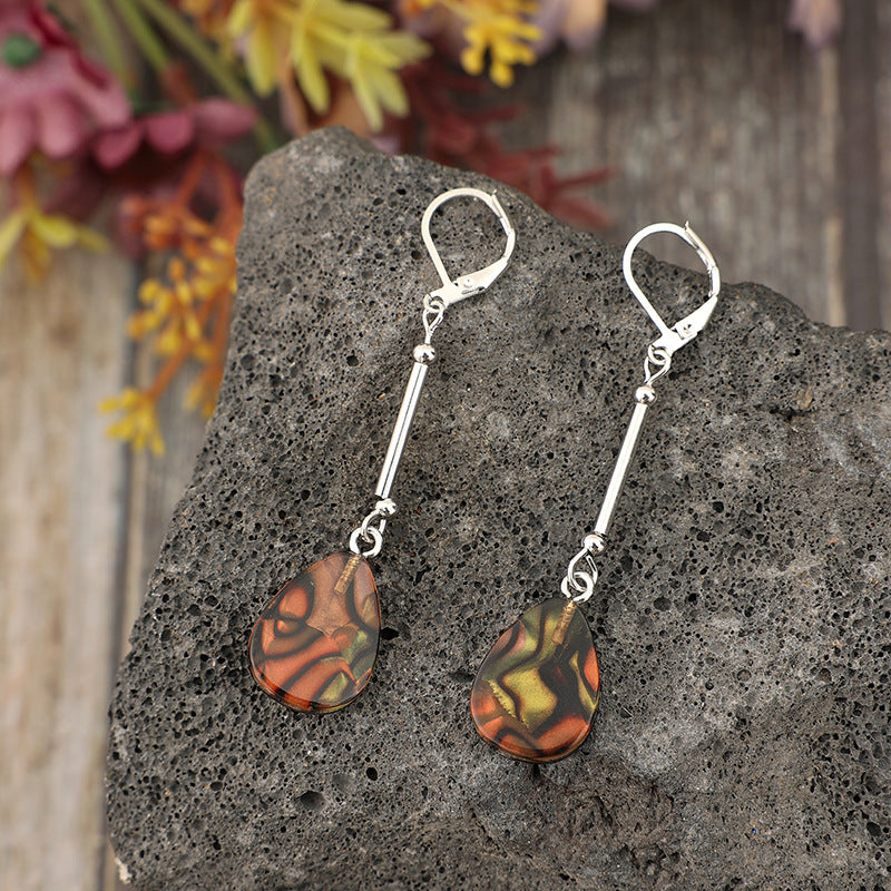 Wholesale Bohemian Retro Style Drop-Shaped Long Acrylic Earrings