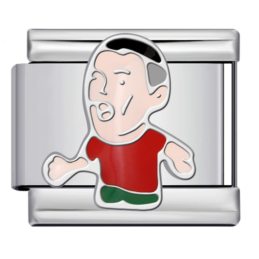 Wholesale 9mm Italian Charm Starter Bracelets DIY square Single Section Creative Stainless Steel Composable Bracelet