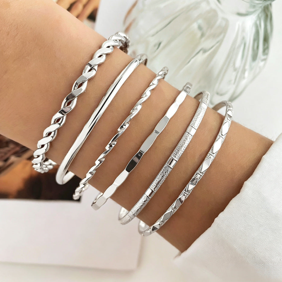 Wholesale Layered Cross &  Flower Pendant Jewelry Set,  Alloy Bracelet Bangle,  Boutique Resale