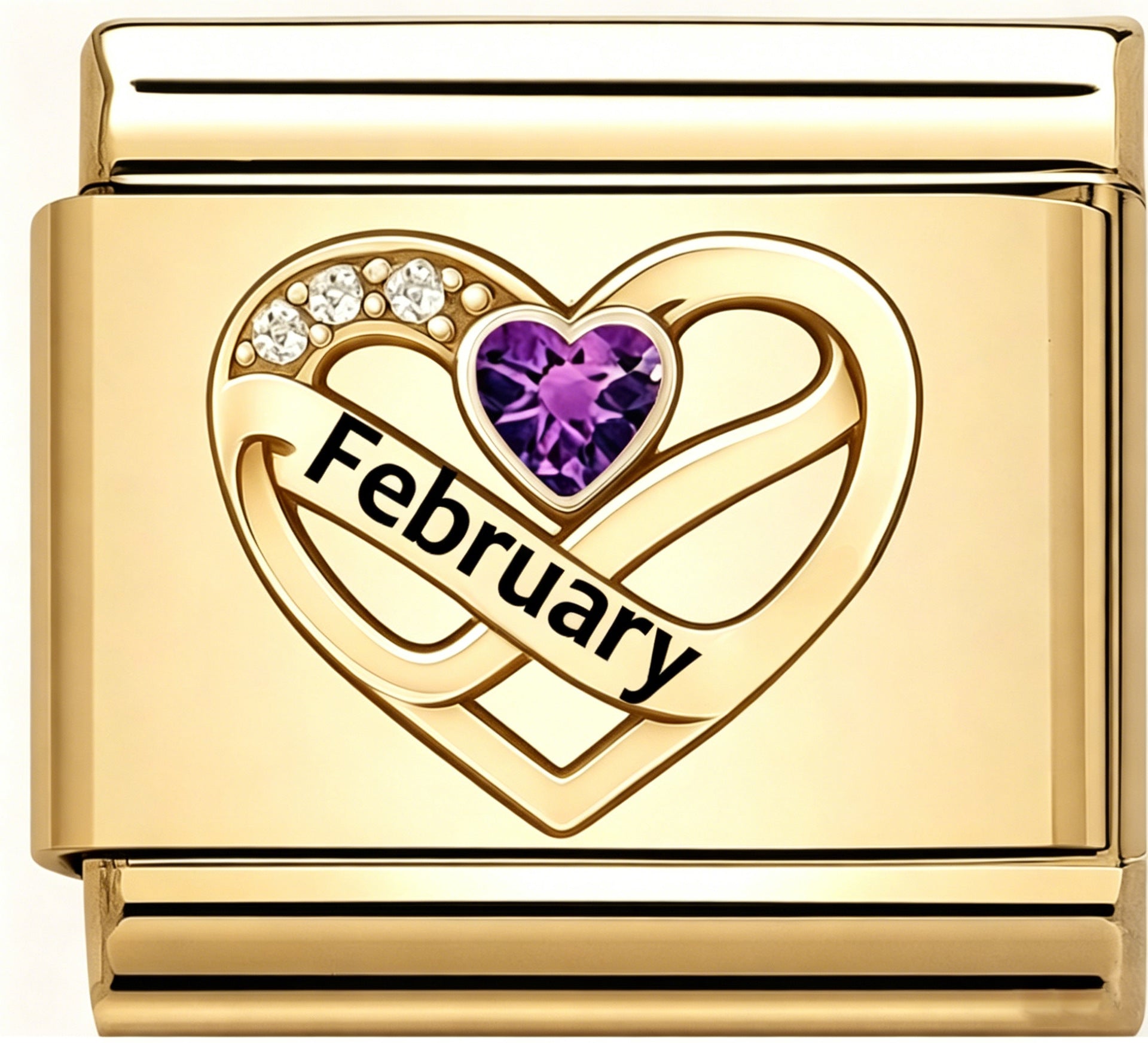 Wholesale DIY Italian Charms Bracelet Stainless Steel Month Love Heart Pattern Boutique Resale