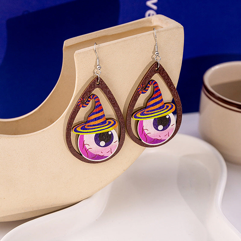 Wholesale   Wooden Pumpkin Earrings