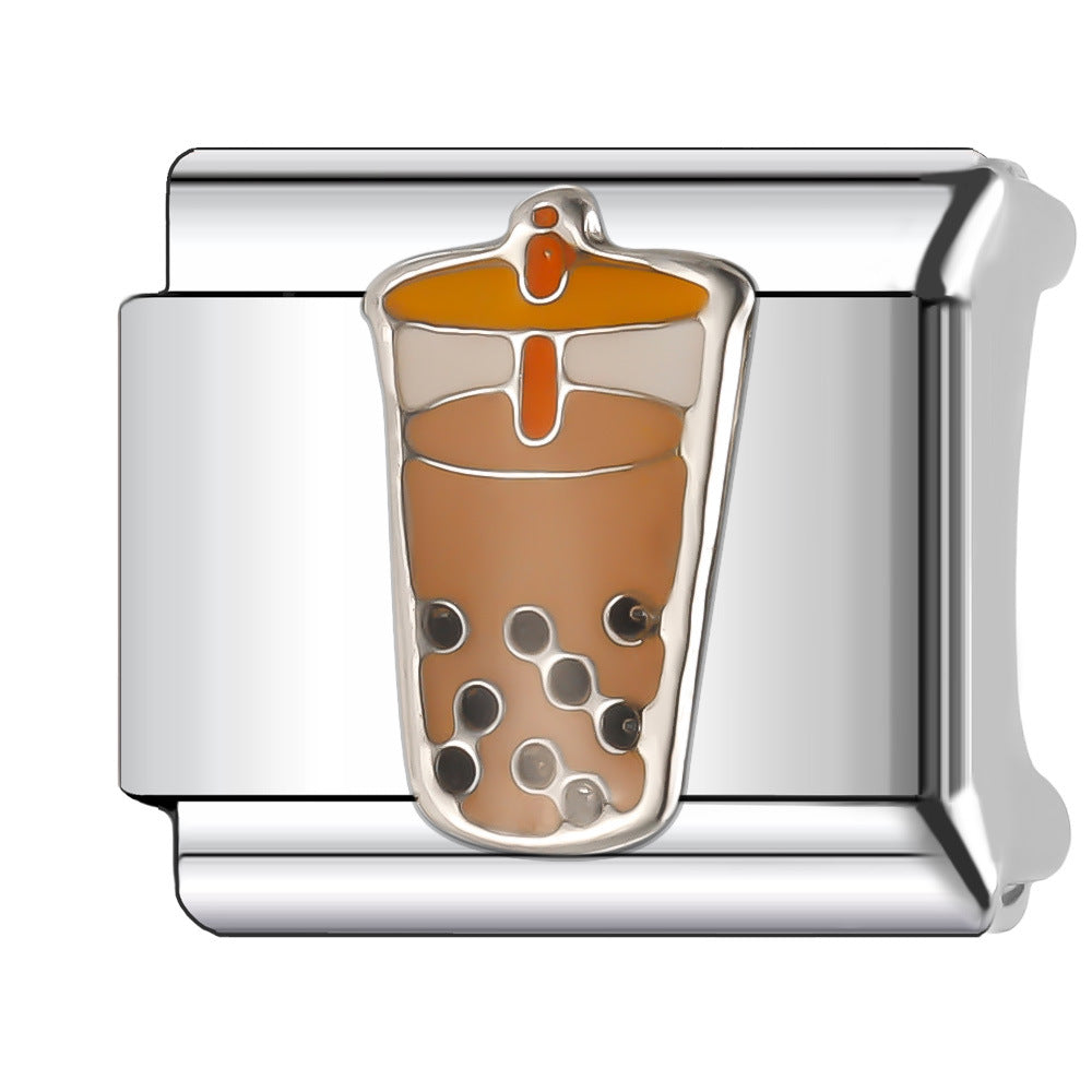 Wholesale Italian Charm Bracelet 9mm DIY Splicing Food & Beverage Series Stainless Steel Composable Bracelet