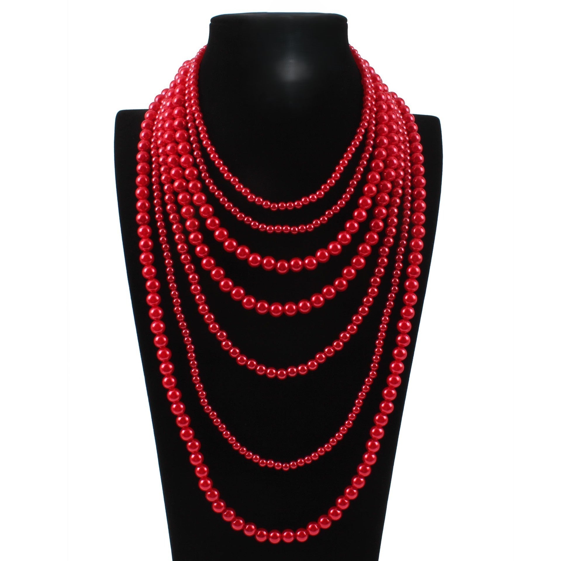 Wholesale multi-layer bright plastic pearl women's necklace