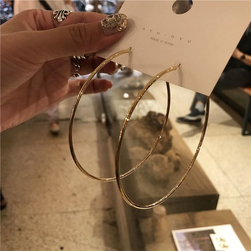 Wholesale Big  S silver needle hoop earrings