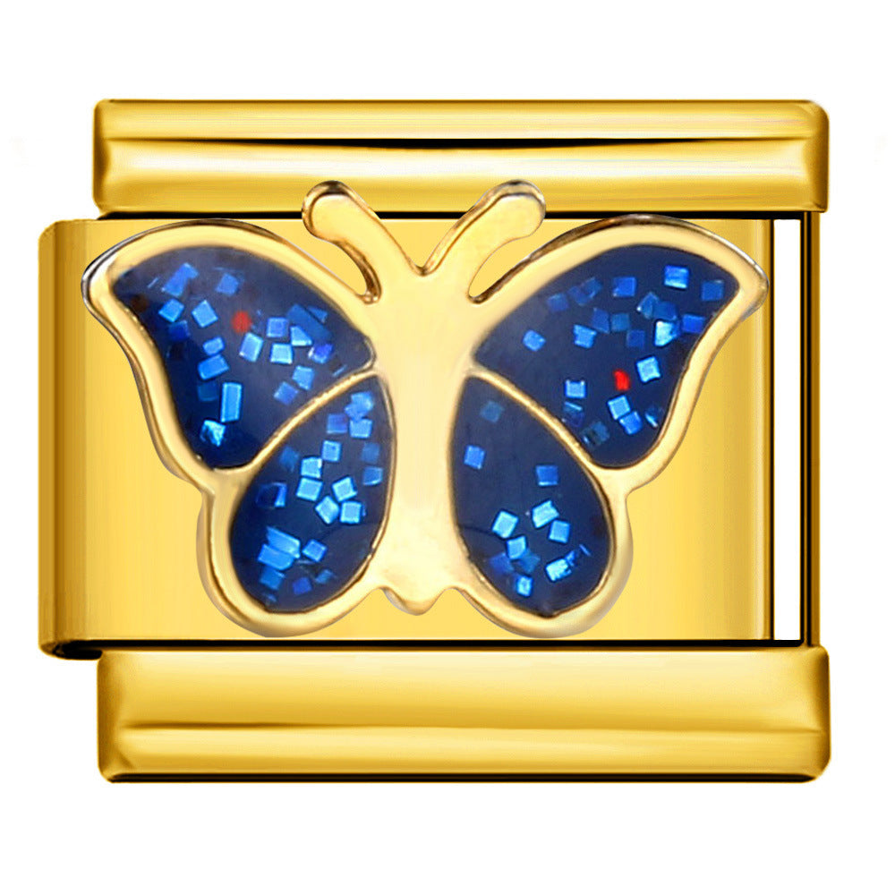 Wholesale Gold Base Star Moon Blue Modular Bracelet DIY Detachable Stainless Steel Chain Jewelry Accessory