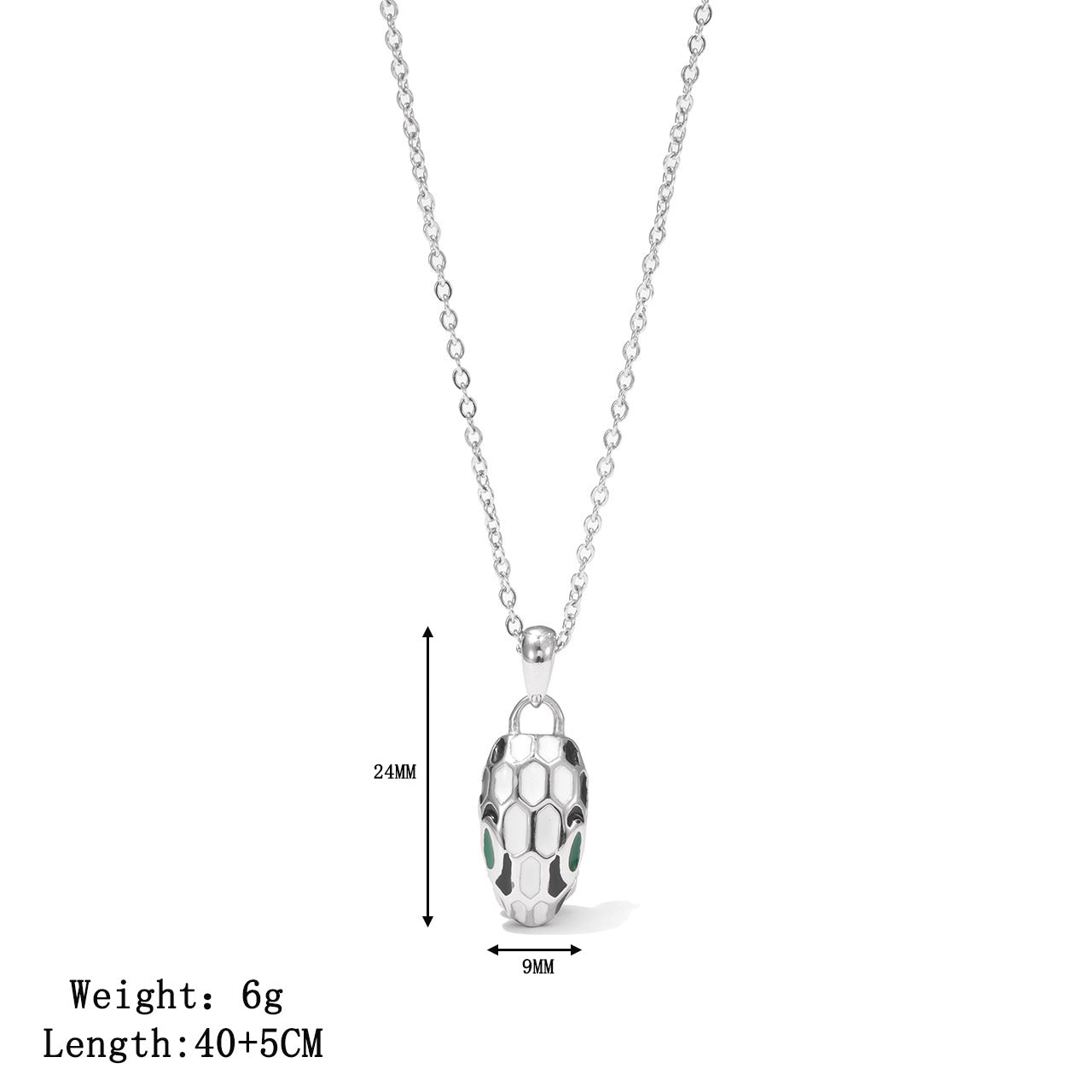 Wholesale Titanium Steel Zodiac choker Snake Necklace with Inlaid Diamonds