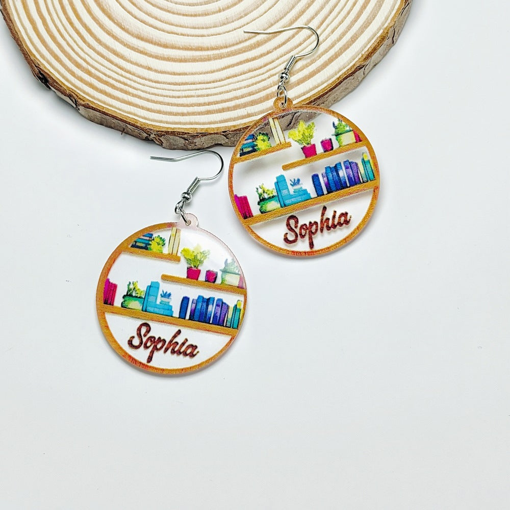 Wholesale Bookshelf Love Cloud Earrings Gift Acrylic Earrings ACC-ES-Qiyu005