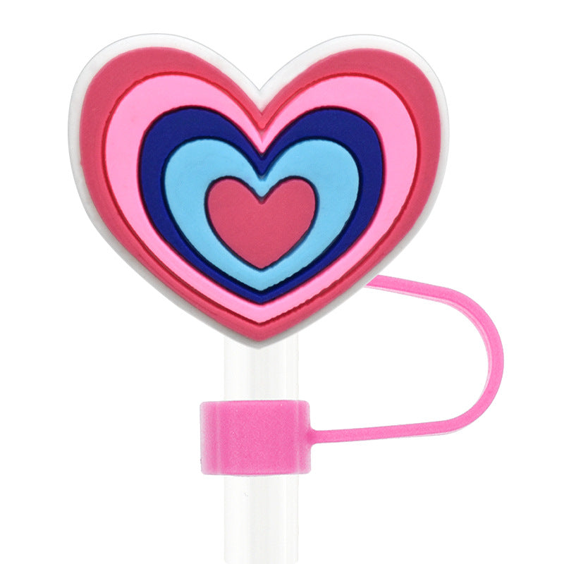 Wholesale Random 100pcs 10mm PVC Soft Straw Tube Cap ACC-SCR-RYY090