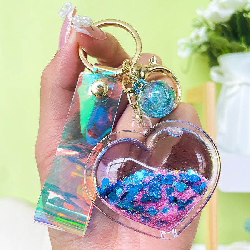 Wholesale Acrylic Oiled Love Quicksand Creative Key Chain