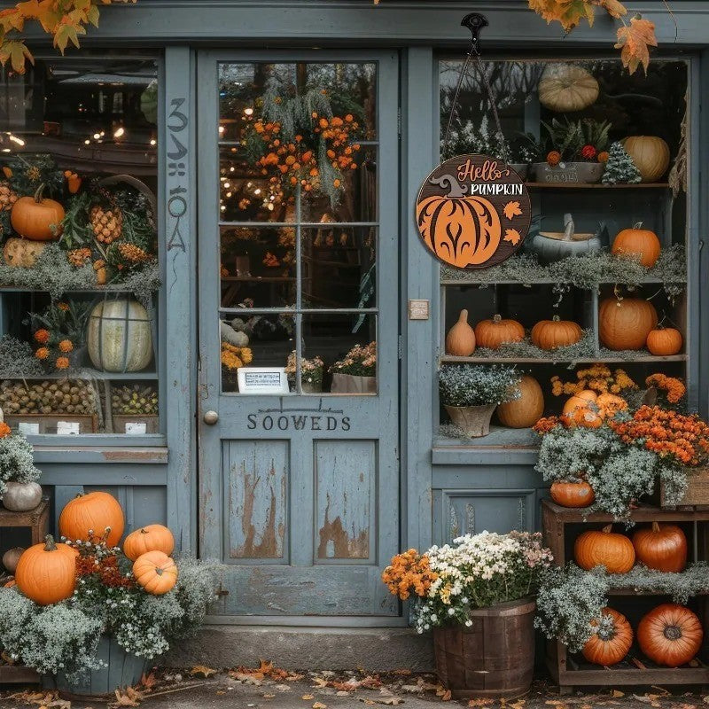 Wholesale  pumpkin wooden sign wall decoration hanging piece