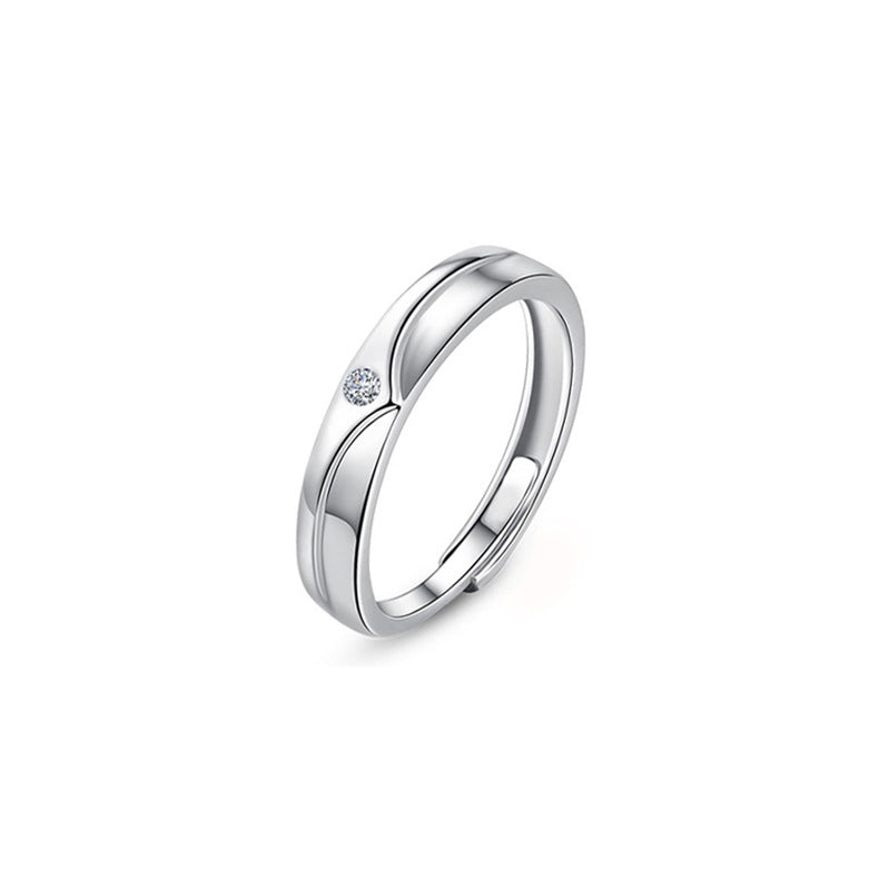 Wholesale Valentine's Day s925 Silver Crowned  Couple Ring