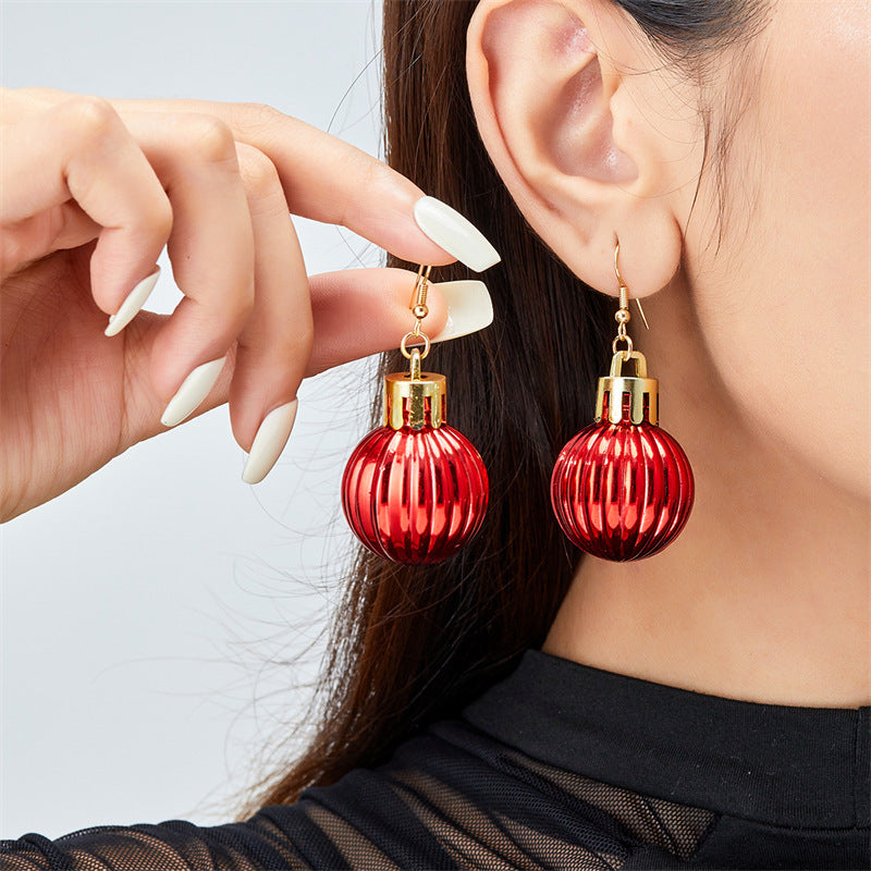 Wholesale Geometric Ball Christmas Light Bulb Colorful Earrings